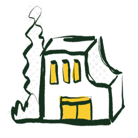 Event agencies share tasks with the team Drawing of a building